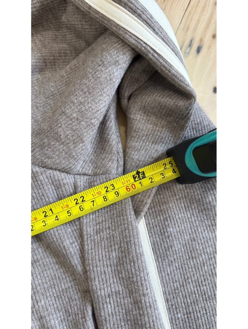 Halara Taupe zip-up track jacket with white side stripes 0531 - Picture 7 of 9